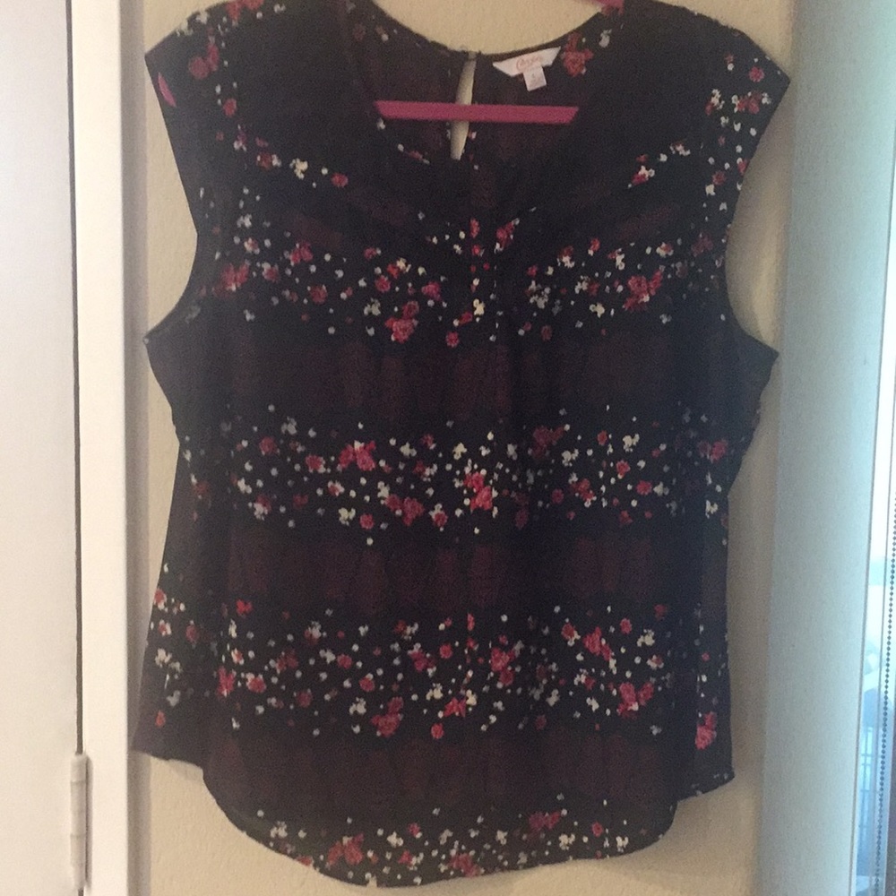 Candies ladies floral blouse SZ L EUC